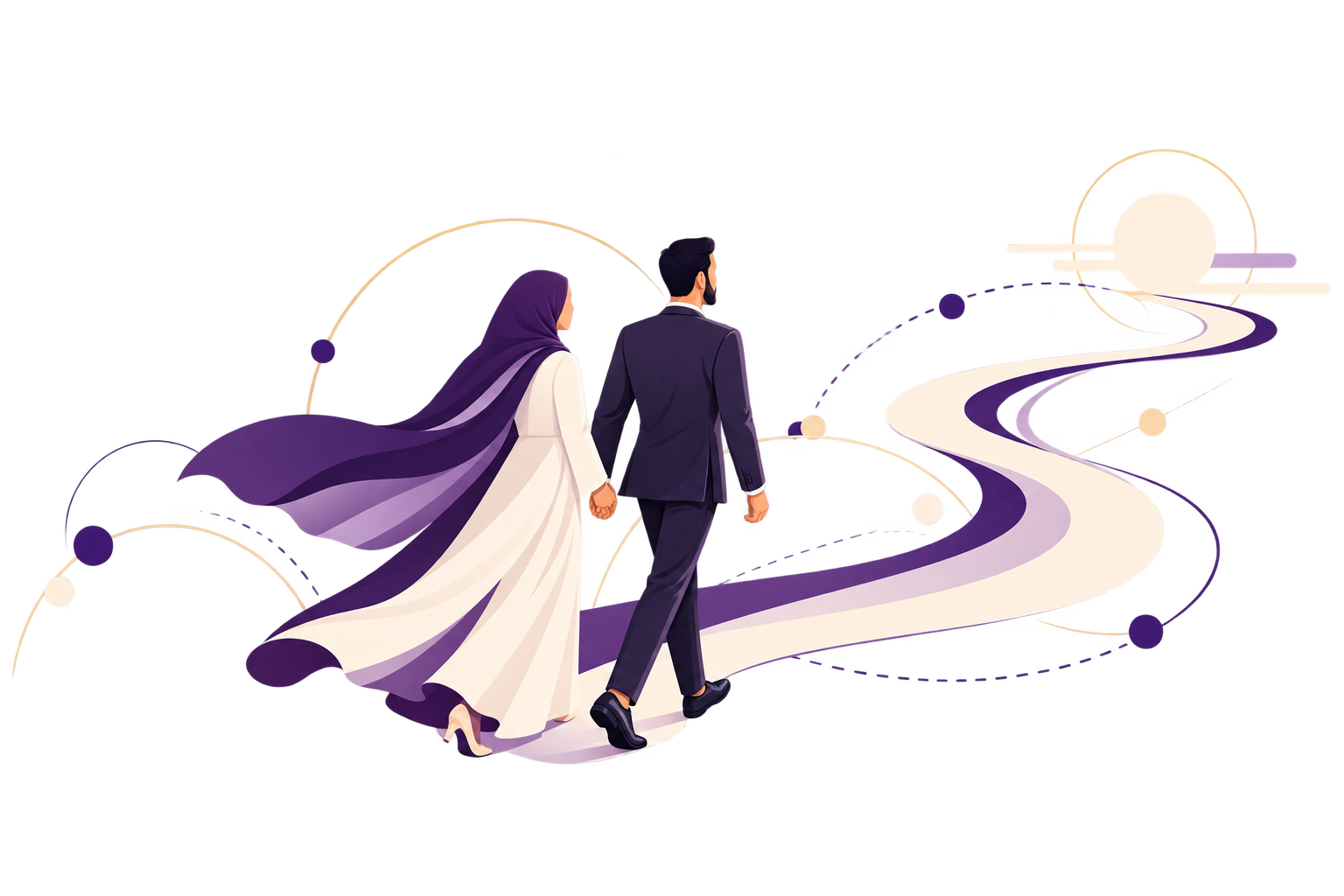 Muslim couple beginning their journey together